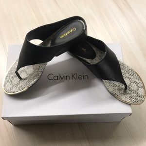 Calvin Klein snake skin sandals size 8.5 NWT